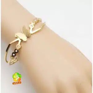 دستبند النگویی مدل پروانه استیل